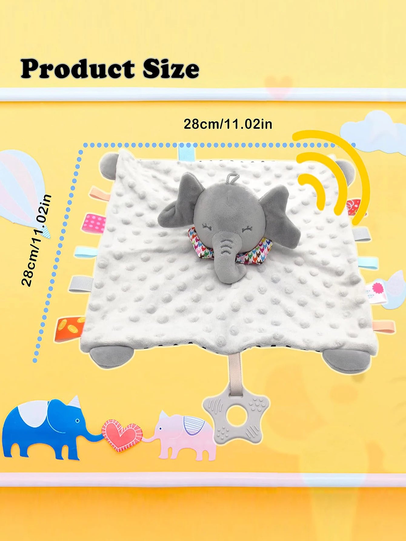 Doudou Couverture Bébé en Forme d’Éléphant – Couverture Douce et Apaisante pour Nouveau-né
