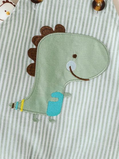 Ensemble Bébé Garçon 2 Pièces Été – T-shirt + Salopette Short (Motif Animaux)