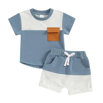 Ensemble d’été bébé garçon 2 pièces – T-shirt à manches courtes & short confortable (6 à 36 mois)