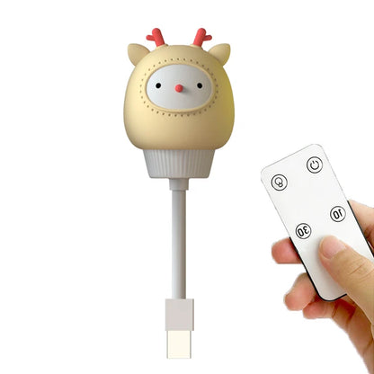 USB dessin animé mignon veilleuse avec télécommande bébés chambre décorative alimentation lumière chevet Tabe lampe cadeaux de noël pour les enfants