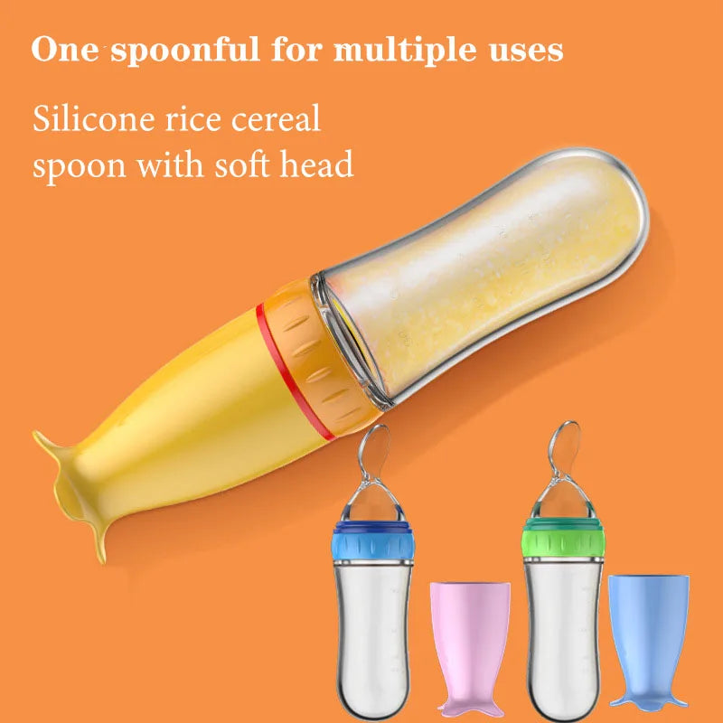 Cuillère doseuse en silicone pour bébé – Alimentation facile & sécurisée