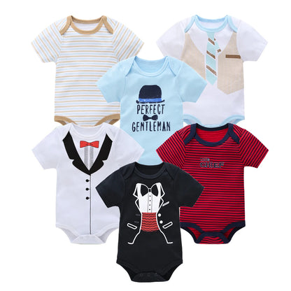 Lot de Bodies Bébé en Coton – 3 ou 6 Pièces – Manches Courtes Été