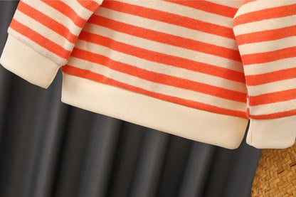 Ensemble 2 Pièces Enfant Rayé – Haut à Manches Longues & Pantalon en Jean