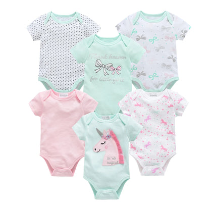 Lot de Bodies Bébé en Coton – 3 ou 6 Pièces – Manches Courtes Été