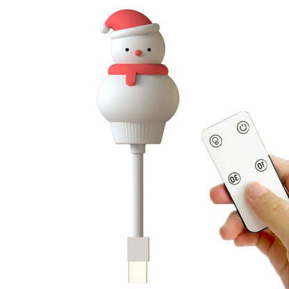 USB dessin animé mignon veilleuse avec télécommande bébés chambre décorative alimentation lumière chevet Tabe lampe cadeaux de noël pour les enfants