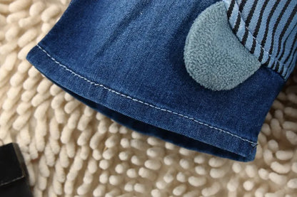 Salopette d’Été Bébé Garçon – Short en Denim avec Ourson