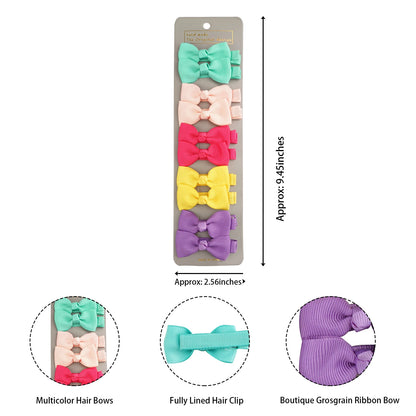 10/20 Pcs Boutique Tiny Baby Bows Grosgrain 2" Hair Bows Non-Slip Full Lined Alligator Clips for Baby Girls Toddlers