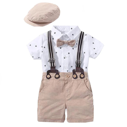 Chaud bébé garçon vêtements costume nouveau-né beau barboteuse arc ensemble anniversaire Festival cadeau combinaison chapeau enfant en bas âge garçons tenue de mariage robe
