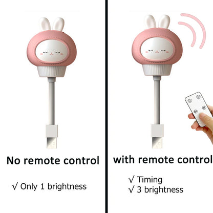 USB dessin animé mignon veilleuse avec télécommande bébés chambre décorative alimentation lumière chevet Tabe lampe cadeaux de noël pour les enfants