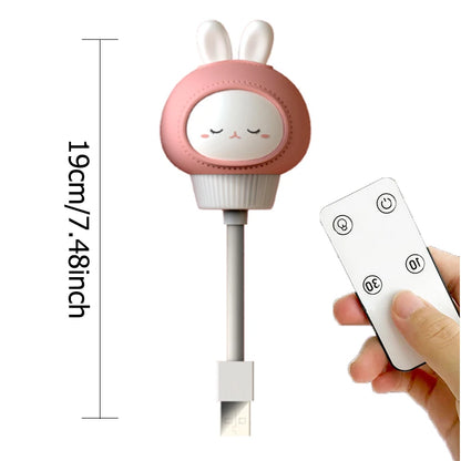 USB dessin animé mignon veilleuse avec télécommande bébés chambre décorative alimentation lumière chevet Tabe lampe cadeaux de noël pour les enfants