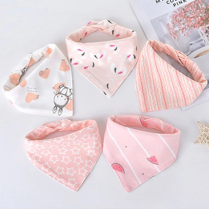 Lot de 5 Bavoirs Bandana en Coton pour Bébé – Bavoirs Absorbants et Doux
