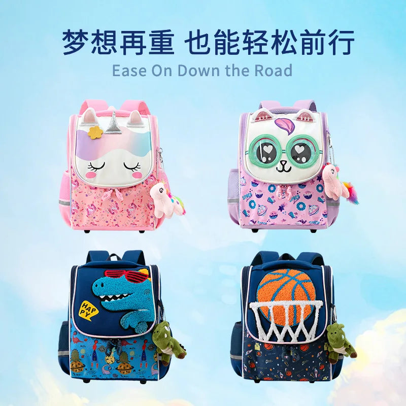 Sac à dos scolaire enfant licorne et dinosaure – Léger, ergonomique et imperméable