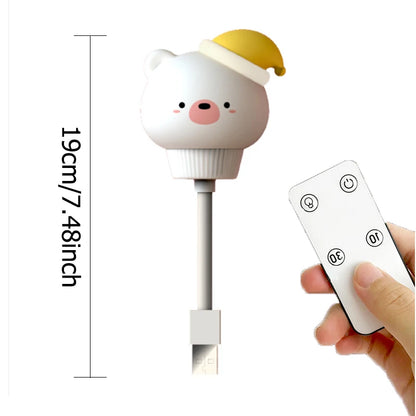 USB dessin animé mignon veilleuse avec télécommande bébés chambre décorative alimentation lumière chevet Tabe lampe cadeaux de noël pour les enfants
