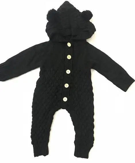 Barboteuse d'oreille 3D à manches longues pour bébés filles, combinaisons de batterie, tenues d'automne, vêtements en coton pour bébés, tenues de printemps, 0-24M