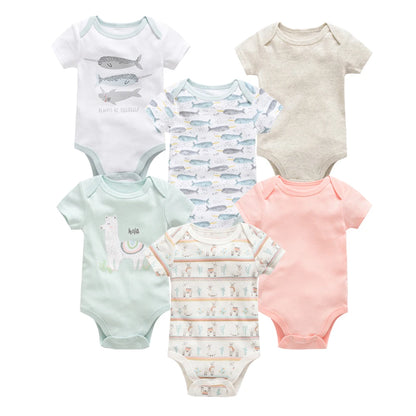 Lot de Bodies Bébé en Coton – 3 ou 6 Pièces – Manches Courtes Été