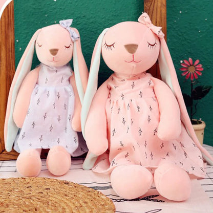 35CM mignon dessin animé longues oreilles lapin poupée bébé doux jouets en peluche pour enfants lapin dormir compagnon peluche animaux jouets nourrissons