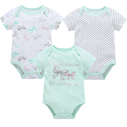 Lot de Bodies Bébé en Coton – 3 ou 6 Pièces – Manches Courtes Été