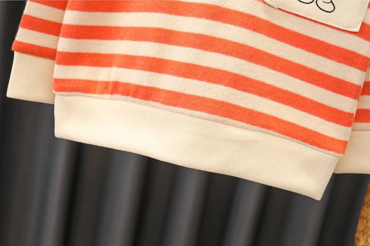 Ensemble 2 Pièces Enfant Rayé – Haut à Manches Longues & Pantalon en Jean