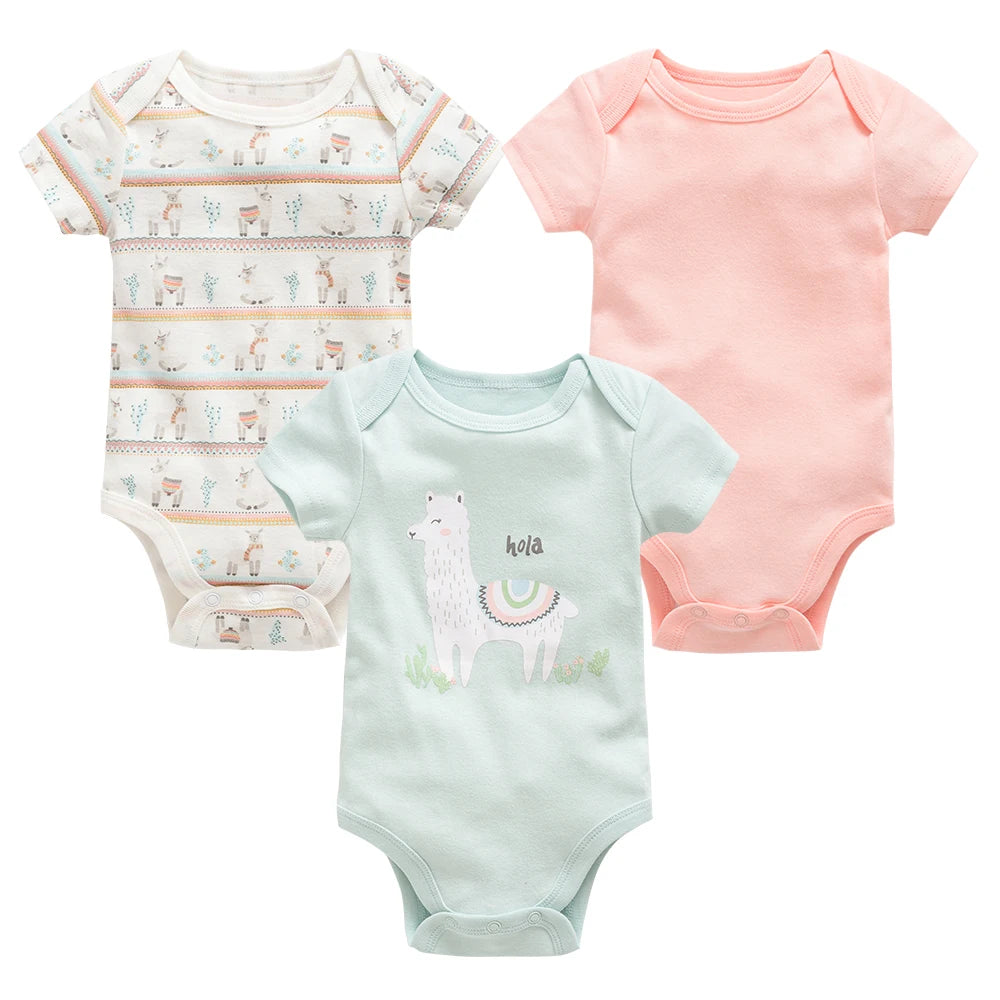 Lot de Bodies Bébé en Coton – 3 ou 6 Pièces – Manches Courtes Été