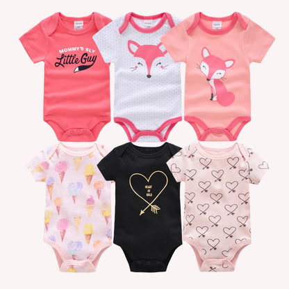 Lot de Bodies Bébé en Coton – 3 ou 6 Pièces – Manches Courtes Été