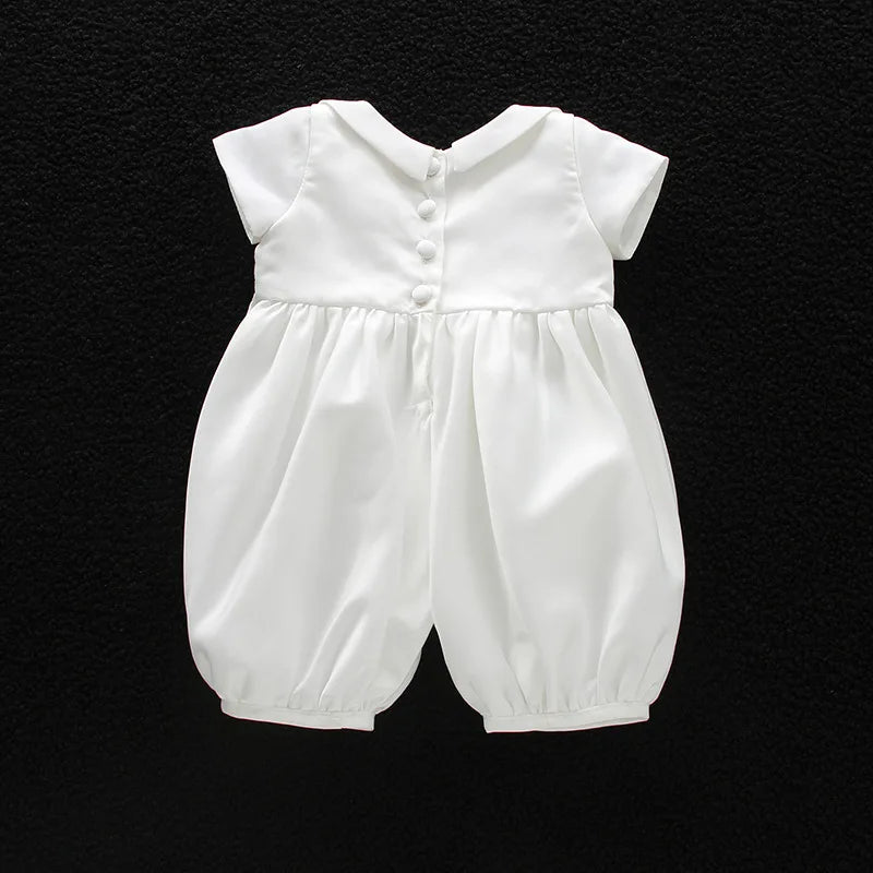 Tenue Baptême Bébé Garçon – Ensemble Blanc Cérémonie avec Chapeau Élégant
