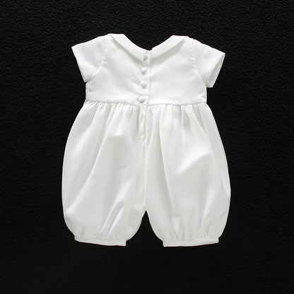 Tenue Baptême Bébé Garçon – Ensemble Blanc Cérémonie avec Chapeau Élégant