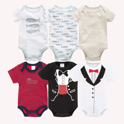 Lot de Bodies Bébé en Coton – 3 ou 6 Pièces – Manches Courtes Été
