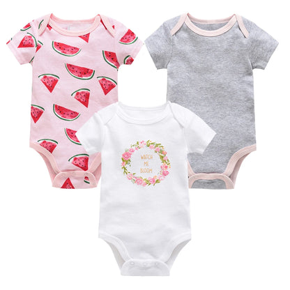 Lot de Bodies Bébé en Coton – 3 ou 6 Pièces – Manches Courtes Été