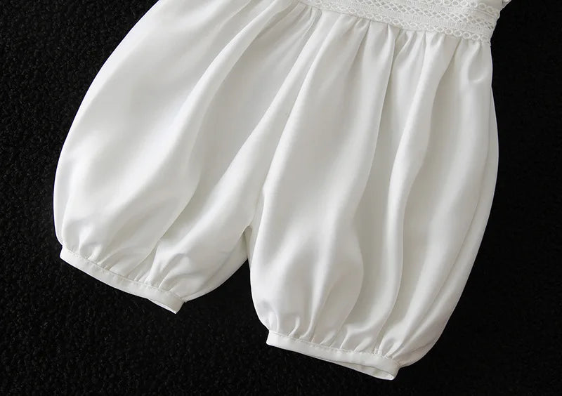 Tenue Baptême Bébé Garçon – Ensemble Blanc Cérémonie avec Chapeau Élégant
