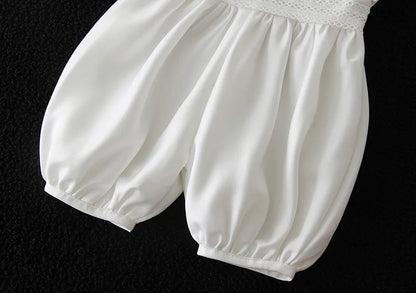 Tenue Baptême Bébé Garçon – Ensemble Blanc Cérémonie avec Chapeau Élégant