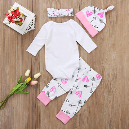 Ensemble Bébé Fille 3 Pièces “Princesse” – Body + Pantalon + Bonnet | 0–12 Mois