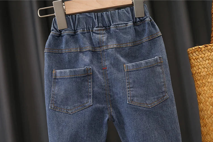 Ensemble 2 Pièces Enfant Rayé – Haut à Manches Longues & Pantalon en Jean