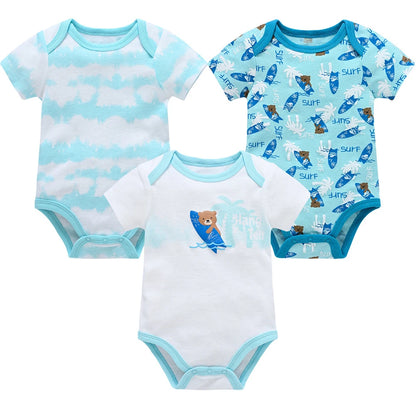 Lot de Bodies Bébé en Coton – 3 ou 6 Pièces – Manches Courtes Été
