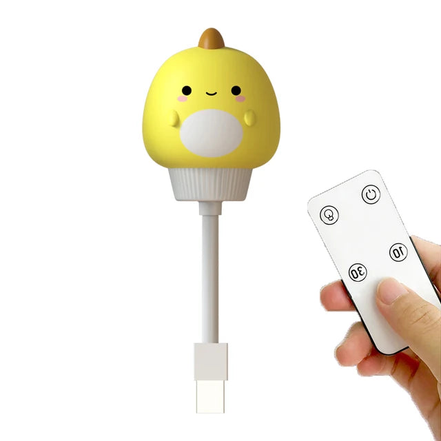 USB dessin animé mignon veilleuse avec télécommande bébés chambre décorative alimentation lumière chevet Tabe lampe cadeaux de noël pour les enfants