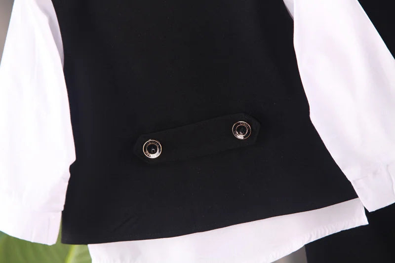 Ensemble Élégant Bébé Garçon 3 Pièces – Chemise, Gilet & Pantalon
