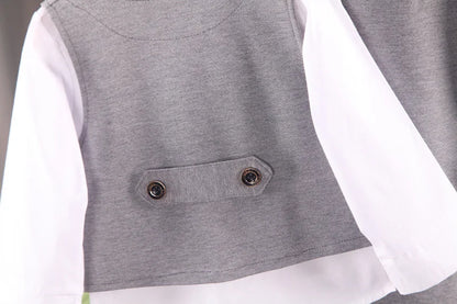Ensemble Élégant Bébé Garçon 3 Pièces – Chemise, Gilet & Pantalon