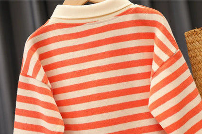 Ensemble 2 Pièces Enfant Rayé – Haut à Manches Longues & Pantalon en Jean