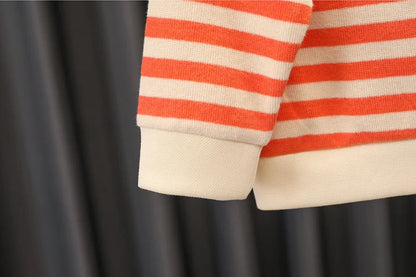 Ensemble 2 Pièces Enfant Rayé – Haut à Manches Longues & Pantalon en Jean