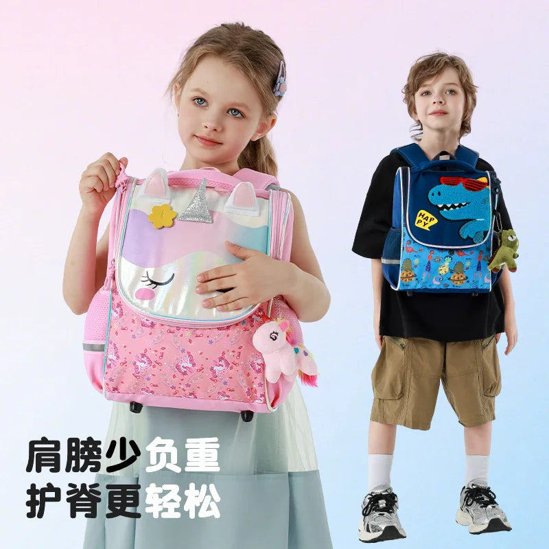 Sac à dos scolaire enfant licorne et dinosaure – Léger, ergonomique et imperméable