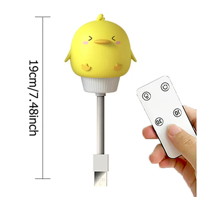 USB dessin animé mignon veilleuse avec télécommande bébés chambre décorative alimentation lumière chevet Tabe lampe cadeaux de noël pour les enfants