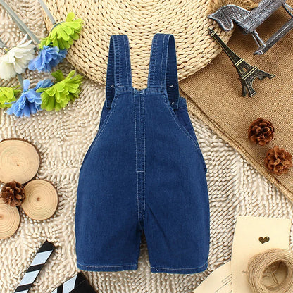 Salopette d’Été Bébé Garçon – Short en Denim avec Ourson