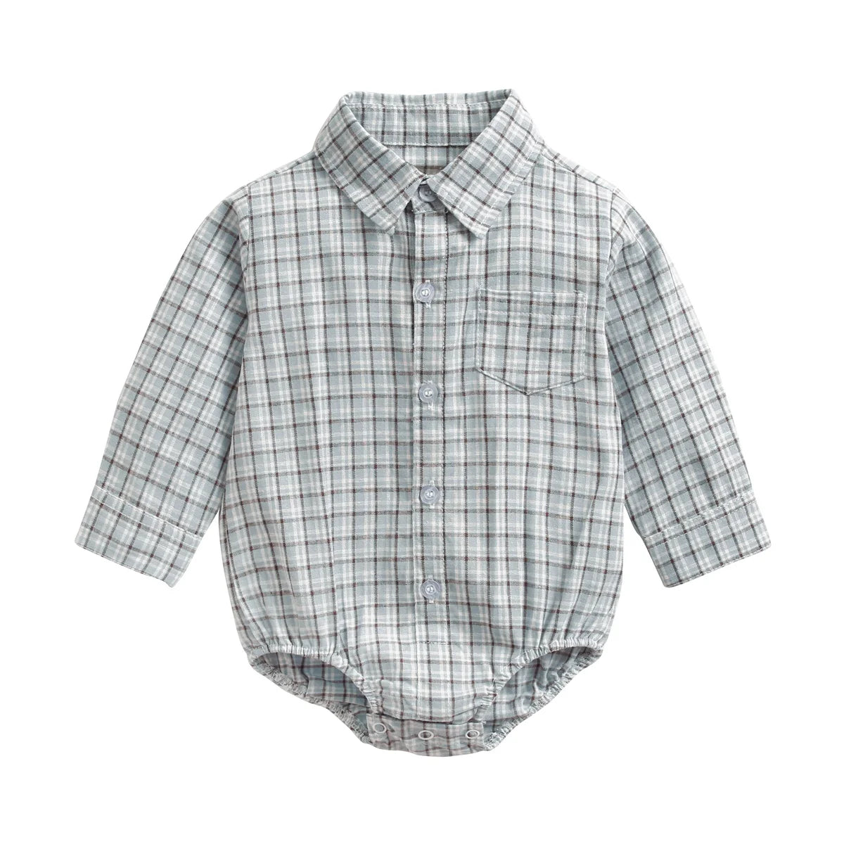 Body Bébé Garçon à Carreaux 100% Coton – Manches Longues | Collection Automne