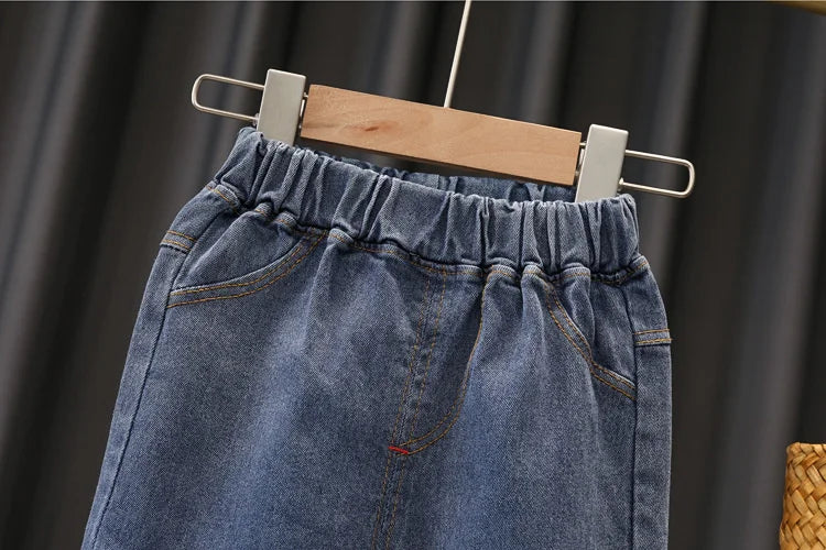 Ensemble 2 Pièces Enfant Rayé – Haut à Manches Longues & Pantalon en Jean