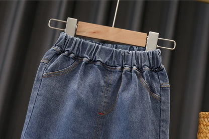 Ensemble 2 Pièces Enfant Rayé – Haut à Manches Longues & Pantalon en Jean