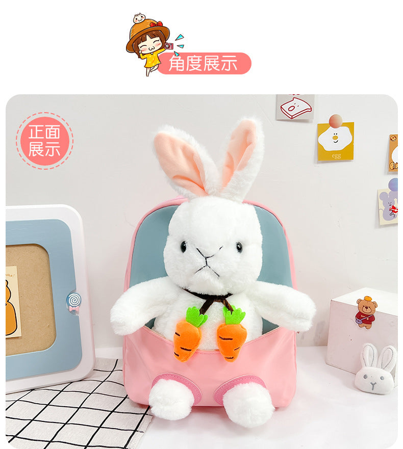 Sac à Dos Enfant Lapin 3D – Cartable Mignon et Doux pour Maternelle