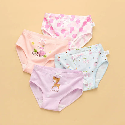 Lot de 4 Culottes Fille en Coton Doux – Confort Petit Trésor
