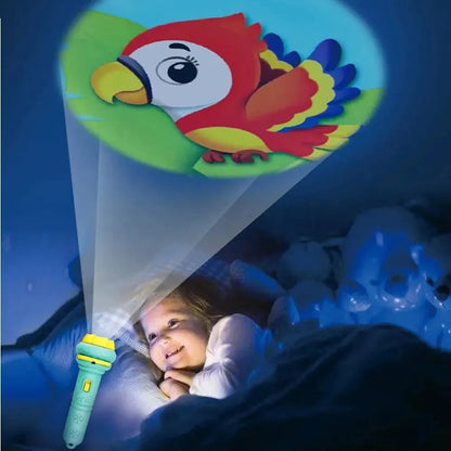 Lampe de poche projecteur pour enfants – Dessins animés (10 cartes, 80 images)