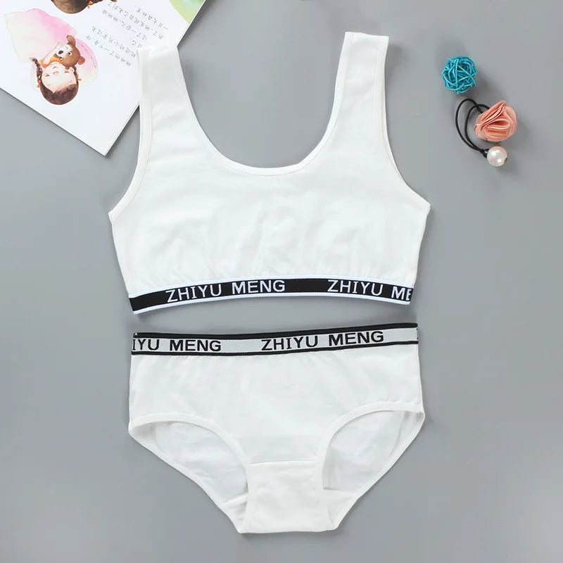 Ensemble Brassière & Culotte Fille en Coton – Doux, Confortable & Sans Fil