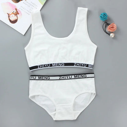 Ensemble Brassière & Culotte Fille en Coton – Doux, Confortable & Sans Fil