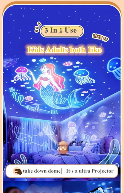 Projecteur Galaxy 360° – Veilleuse Ciel Étoilé (12 Films)